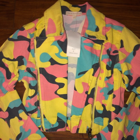 pink camo jean jacket